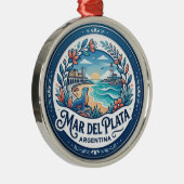 Mar del Plata Argentinië Metalen Ornament (Rechts)