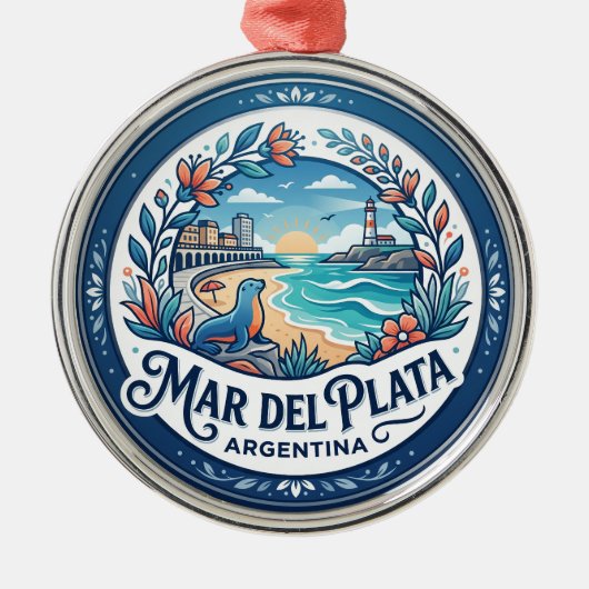 Mar del Plata Argentinië Metalen Ornament (Voorkant)