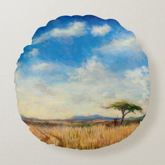 Mara Landscape 2012 Rond Kussen (Voorkant)