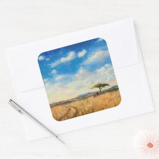 Mara Landscape 2012 Vierkante Sticker (Envelop)