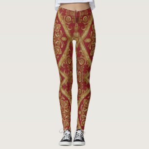 Mara Trompet Glorie Gouden Rood Versierd: Luxe Ath Leggings