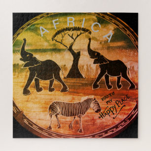 Mara Trompet Glory Afrikaanse Olifant Zebra Olie P Legpuzzel