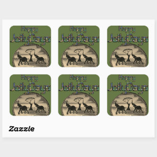 Mara Trompet Glory Afrikaanse Olifant Zebra Olie P Vierkante Sticker