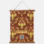 Mara Trumpeting Glory: Crimson & Gold Regal Elepha Hangend Wandkleed (Voorkant)