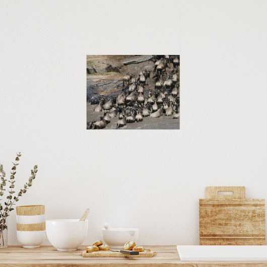 mara wildebeest poster (Keuken)