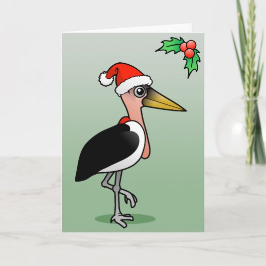 Marabou Stork Santa Feestdagen Kaart (Voorkant)