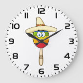 Maraca with Sombrero Colorful Fiesta Grote Klok (Voorkant)