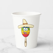 Maraca with Sombrero Colorful Fiesta Papieren Bekers (Voorkant)