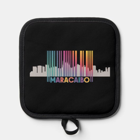 Maracaibo City Barcode Art Latin Pride Pannenlap (Voorkant)