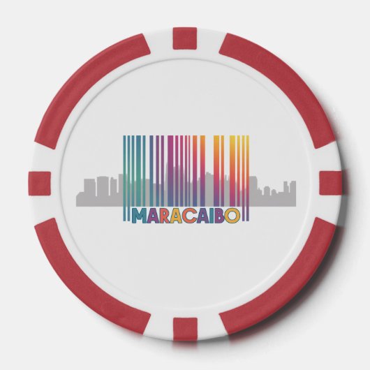 Maracaibo City Barcode Art Latin Pride Poker Chips (Voorkant)