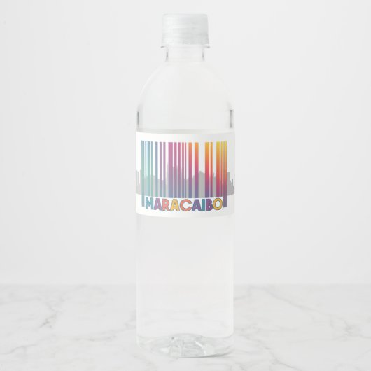 Maracaibo City Barcode Art Latin Pride Waterfles Etiket (Voorkant)