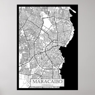 Maracaibo Venezuela Kaart Poster