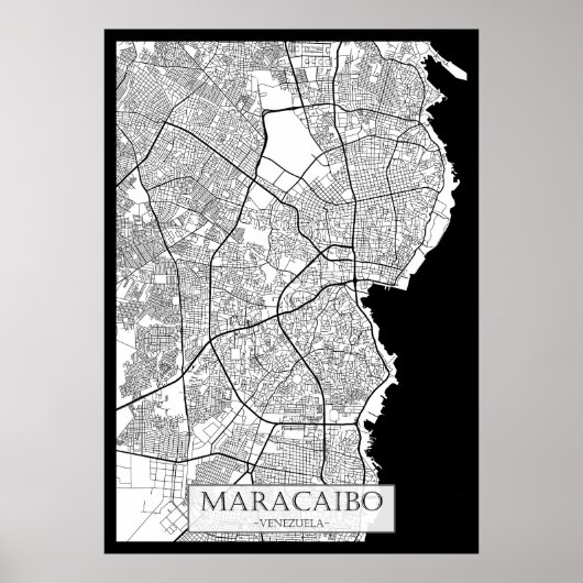 Maracaibo Venezuela Kaart Poster (Voorkant)
