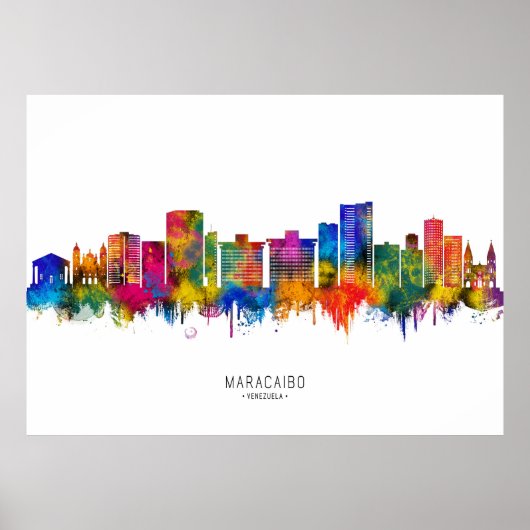 Maracaibo Venezuela Silhouet Poster (Voorkant)