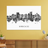 Maracaibo Venezuela Skyline BW Canvas Afdruk (Insitu (Woonkamer))