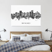 Maracaibo Venezuela Skyline BW Canvas Afdruk (Insitu (Slaapkamer))