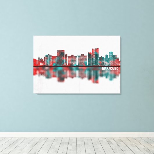 Maracaibo Venezuela Skyline Canvas Afdruk (Insitu (Houten vloer))