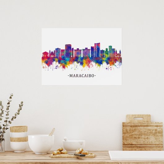 Maracaibo Venezuela Skyline Poster (Keuken)