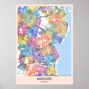 Maracaibo Venezuela Stadsplattegrond Poster