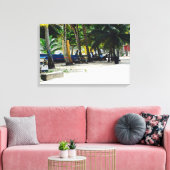 Maracas Beach - Trinidad - Canvaskunst - Pirogues Canvas Afdruk (Insitu (Woonkamer))