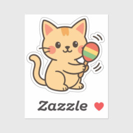 Maracas Cat Fun Dance Sticker