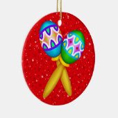 Maracas - Cinco de Mayo - Feliz Navidad Keramisch Ornament (Rechts)