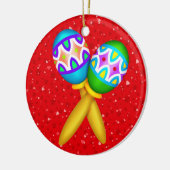 Maracas - Cinco de Mayo - Feliz Navidad Keramisch Ornament (Links)
