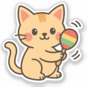 Maracas Kat Fun Dans Sticker (Voorkant)