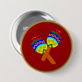 Maracas, kleurrijk ontwerp, ronde button 7,6 cm (Voorkant /achterkant)