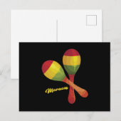 Maracas Mexican Music Sombrero Maraca Gift Briefkaart (Voorkant / Achterkant)