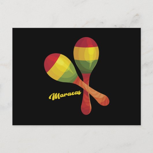 Maracas Mexican Music Sombrero Maraca Gift Briefkaart (Voorkant)