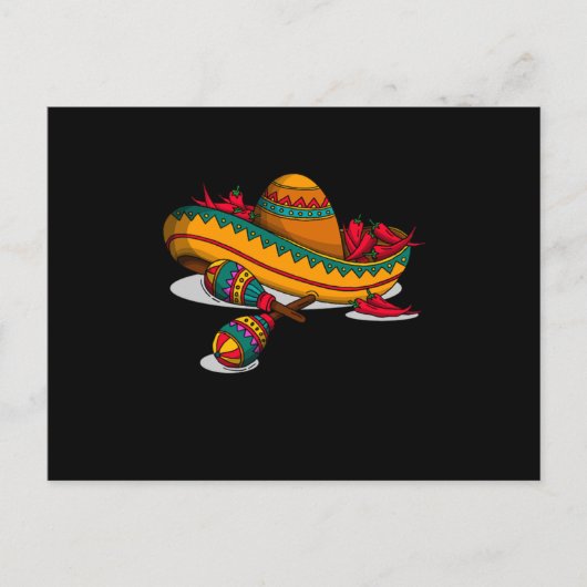 Maracas Sombrero Mexicaanse muziekspeler — Gift Briefkaart (Voorkant)
