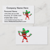 Maracassombrero sunglasses.png van de peper visitekaartje (Voorkant / Achterkant)