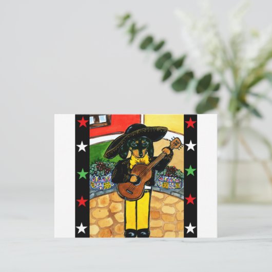 Marachi Doxie Briefkaart (Staand voorkant)