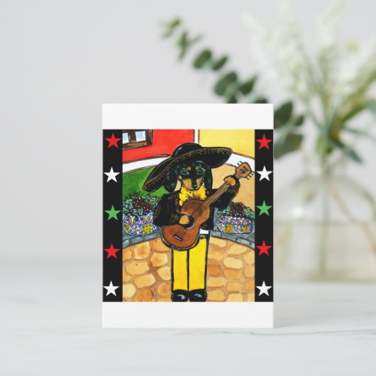 Marachi Doxie Briefkaart (Staand voorkant)