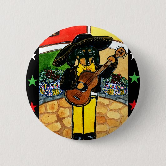 Marachi Doxie Ronde Button 5,7 Cm (Voorkant)