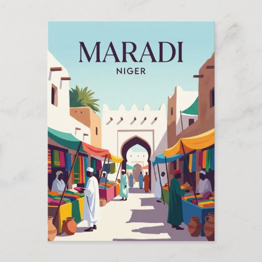 Maradi Centrale Markt Niger Briefkaart (Voorkant)