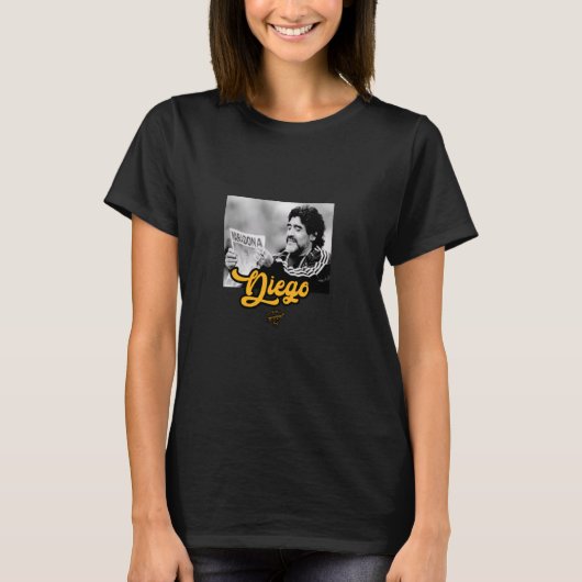 Maradona Diego DT Krant T-shirt (Voorkant)