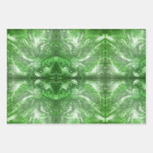 maragdalgroene ventilator witte glitter inpakpapier vel (Voorkant 3)