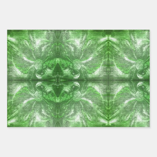 maragdalgroene ventilator witte glitter inpakpapier vel (Voorkant 3)