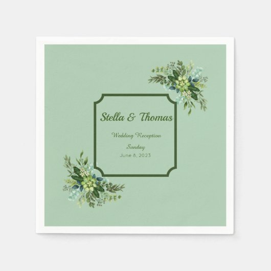 maragingbloemen bruiloft Napkins Servet (Voorkant)