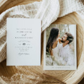 MARAH Elegant Minimalist Simple Photo Wedding Kaart
