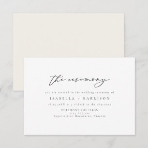 MARAH Elegant Minimalist Wedding Ceremonony Insert Kaart