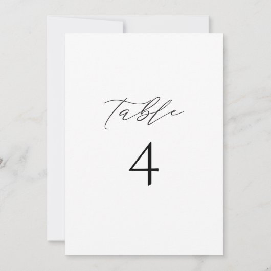 MARAH Modern Elegant Minimal Table Number Card Kaart (Voorkant)