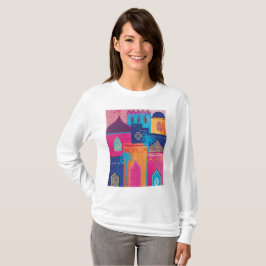 Marakech Mooie Marokkaanse City Paint Lange Mouw T-shirt