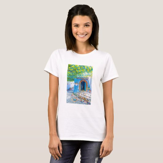 Marakech Mooie Marokkaanse City Paint T shirt (Voorkant volledig)