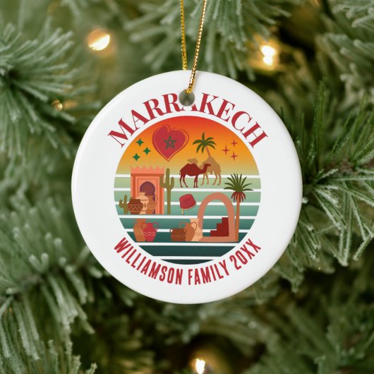 MARAKKESH Marokko Familie Vakantie Souvenir Keramisch Ornament (Boom)