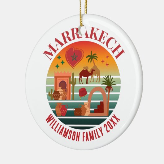 MARAKKESH Marokko Familie Vakantie Souvenir Keramisch Ornament (Links)