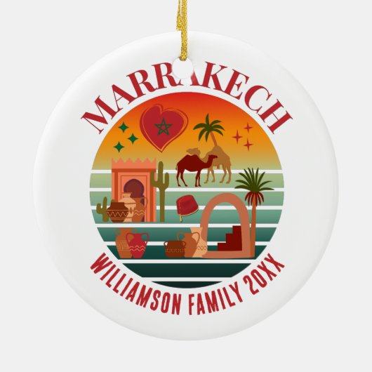 MARAKKESH Marokko Familie Vakantie Souvenir Keramisch Ornament (Achterkant)