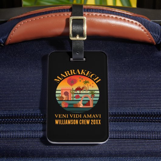 MARAKKESH Veni Vidi Amavi Marokko Gezinsvakantie Bagagelabel (Voorkant Insitu 2)